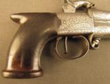 Irish Saw-Handled Percussion Over/Under Pistol by Parkinson of Dublin - 2 of 12