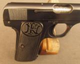 Beautiful F.N. Browning Model 1910 Pocket Pistol 1920s MFG 98% - 2 of 10