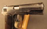 Pre-World War II Hungarian Model 37M Pistol Variant with Rare Milled B - 2 of 10