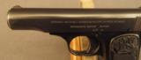 Unusual FN Browning Model 1910 Pistol with Raised Sights - 6 of 11