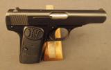 Unusual FN Browning Model 1910 Pistol with Raised Sights - 1 of 11