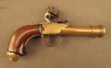 Neat Cannon Barreled Center Hammer Flintlock Pistol with safety - 1 of 10