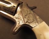 Rare Engraved and Enameled Iver Johnson Tycoon Antique Revolver - 6 of 12