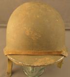 Early US Army World War II M1 Helmet with Hawley fiber liner - 1 of 12