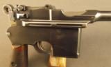 Mauser Commercial Broomhandle Flatside Pistol - 3 of 12