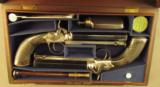 Stunning Cased Pair Burnand Silver Mounted Prize Pistols Dated 1861 - 1 of 12