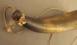 Antique Powder Horn With Carved Initials - 3 of 4