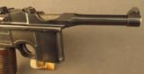 Mauser Luger-Barreled 1920 Rework Broomhandle Pistol - 3 of 12