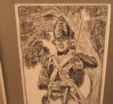 Pair of Hand Drawn Revolutionary War Soldiers Col. Waterhouse - 4 of 6