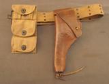 US World War 1 Pistol Belt, 1917 Holster and Moon Pouch - 1 of 9