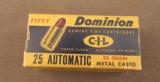 Canadian Industries 25 ACP Ammunition - 1 of 3
