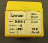 Lyman 45-70 535 Grain Postell Semi-Pointed Bullet Mold - 5 of 5