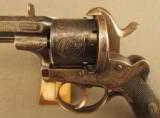 Antique Francotte Belgian Lefaucheux Pinfire Double Action Revolver - 7 of 12
