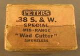 Peters Wad Cutter Mid Range 38 Special Ammo 1920s - 4 of 7