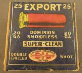 Dominion Shotshell Box CIL Export 20 GA - 1 of 7