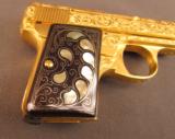 Exquisite John Adams Engraved, Gold-Finished Browning .25 Pistol - 2 of 10