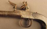 British Cannon Barreled Flintlock Turn-Off Pistol by Blair & Lea - 6 of 12
