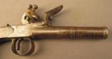 British Cannon Barreled Flintlock Turn-Off Pistol by Blair & Lea - 3 of 12