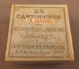 Rare French Pinfire Shot Cartridges 12mm in Box - 1 of 5