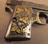 Browning Engraved and Gold Inlaid .25 Baby Model Pistol - 2 of 12
