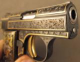 Browning Engraved and Gold Inlaid .25 Baby Model Pistol - 5 of 12