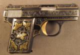 Browning Engraved and Gold Inlaid .25 Baby Model Pistol - 1 of 12