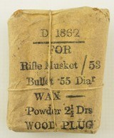 Civil War Confederate 1862 Ammo Packet Musket Cartridges - 2 of 5