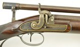 British Percussion Scoped Sporting Rifle Cased w/ Gold Inlay - 7 of 15