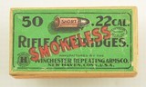 Winchester 22 Short 2nd Issue Smokeless Sealed Box - 1 of 6