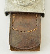 WW2 German Luftwaffe EM Belt with Flak Unit Marking - 9 of 11