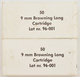 9MM Browning Long (9 X 20mm) Ammo 100rnds - 1 of 4
