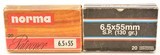 Lot of 2 Boxes 6.5 x 55 Ammunition 139 Gr. Ammo 40 Rds. - 1 of 4