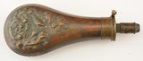 Antique Powder Flask with Water foul Riling # 713 - 1 of 9