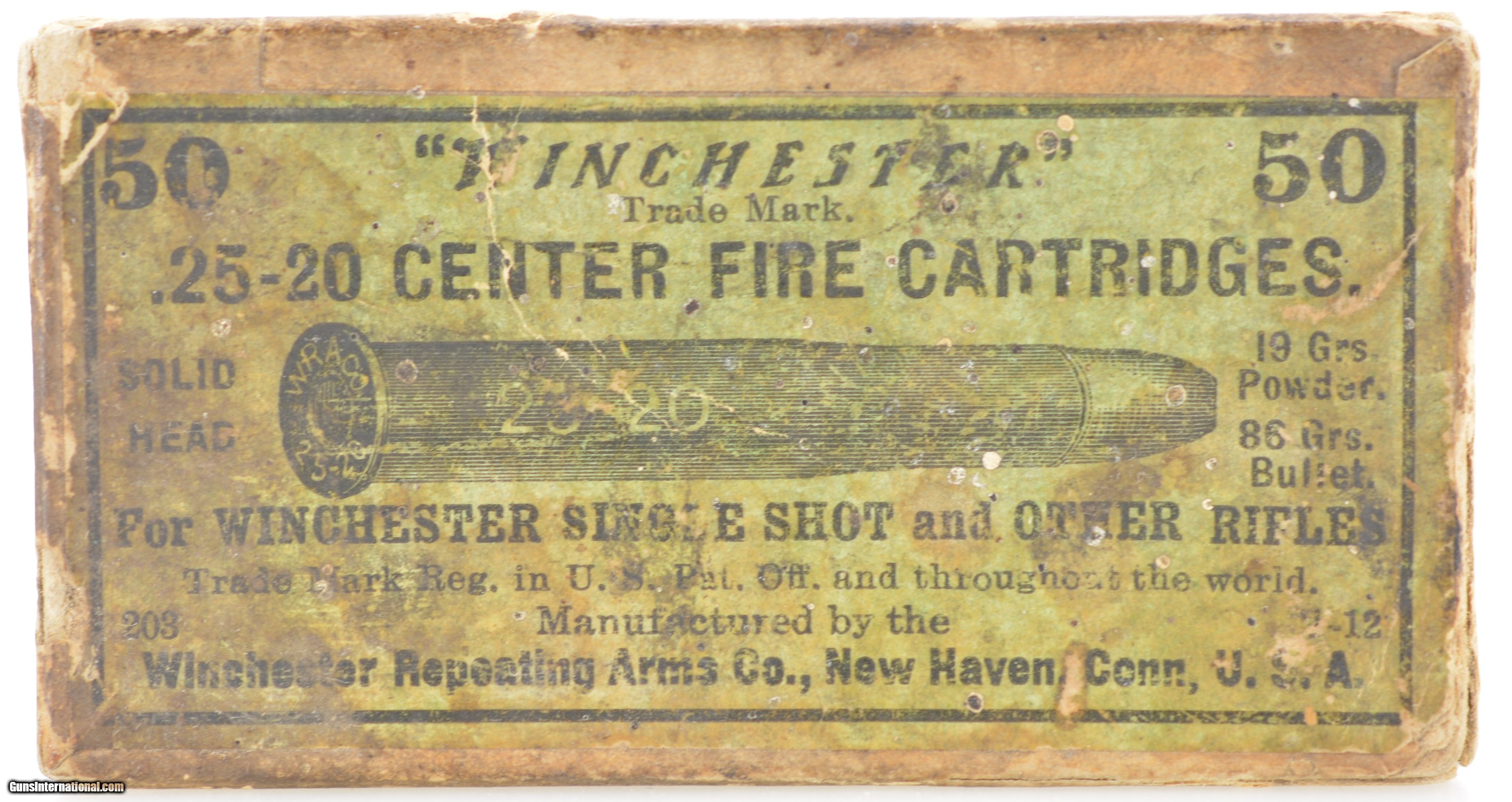 Winchester .25-20 Single Shot (Stevens) 20 Rds Box Ammo