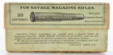 Early Rare 303 Savage Box Ammunition No. 1 Metal Covered Full - 1 of 8