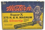 Western Super-X 375 H & H Magnum Bear Box Ammo Near Excellent - 1 of 8