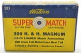 Scarce Full Box 300 H&H Magnum Super Match Ammo 180 GR FMJBT - 1 of 8