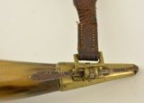 Rare U.S. Marked Priming Horn with Original Leather Strap - 3 of 11