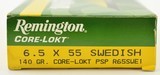Full Box Remington 6.5 x 55 Swedish 140 Gr Core-Lokt Bullet Ammo - 2 of 3