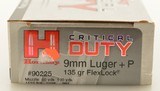 Hornady Critical Duty Ammo 9mm +P 135 Grain FlexLock 50 Rounds - 2 of 3