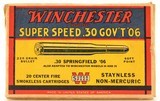 Scarce 220 GR Soft Point 1939 Box Winchester Super Speed 30-06 - 1 of 7