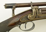 British Percussion Scoped Sporting Rifle Cased w/ Gold Inlay - 6 of 15