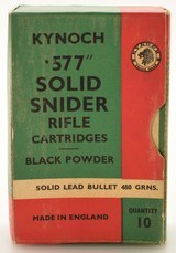 Kynoch .577 Snider Rifle Ammo Black Powder 480 GR Lead Bullet - 1 of 5