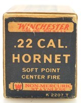 Scarce Winchester “Non-Mercuric 1932" Full Box 22 Hornet Ammo - 3 of 7
