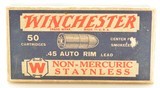 Winchester“1932" Type Non-Mecuric Staynless 45 Auto Rim Ammo - 6 of 8