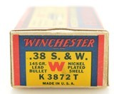 Excellent Winchester 38 S&W “1939" Box Ammo Full 145 Gr Nickel Plated - 4 of 7