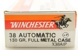 Full Box Winchester 38 Auto +P 130 Gr FMC Ammo 50 Rounds - 2 of 4