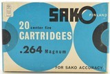 Sako 264 Winchester Magnum Ammo 140 Grain SP Finland 6.5mm - 1 of 7