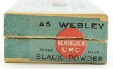 Scarce 1920's Black Powder Remington 45 Webley Ammo Full Box 230 Gr - 4 of 7