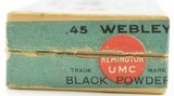 Scarce 1920's Black Powder Remington 45 Webley Ammo Full Box 230 Gr - 2 of 7